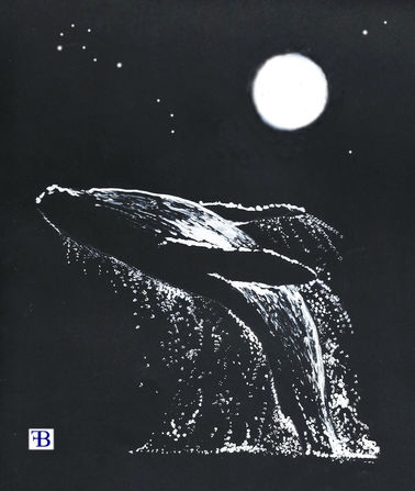 La costellazione della Balena (calce su carta nera...