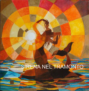 Nel tramonto (olio e vernice su tela,40x40 cm), 20...