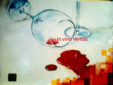 In vino veritas (olio su tela, 24 x 18 cm)