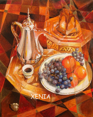 Xenia (olio e vernici su tela, 40 x 50 cm), 2017