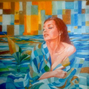 Sirena vestita di mare (olio, 40x40 cm), 2014