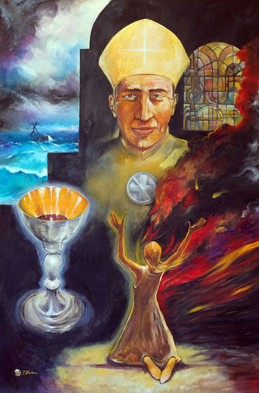 "San Giovenale", olio su tela, 150 x 100 cm., 2021...