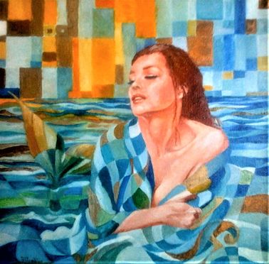 Sirena vestita di mare (olio, 40x40 cm), 2014