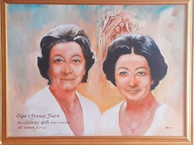 Olga e Franca Fiore, olio su tela 50 x 60 cm., 202...