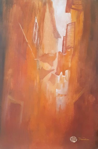 "Il vento nei caruggi", Olio su tavola, 2005