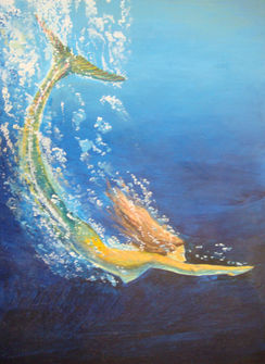 Il tuffo della sirena (olio su tela 30 x 40 cm), 2...