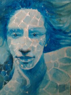 Sirena - Sotto il mare (olio, 13 x 18 cm), 2014